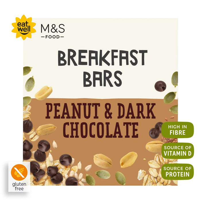 M&S Peanut & Dark Chocolate Gluten Free Breakfast Bars 4 per pack