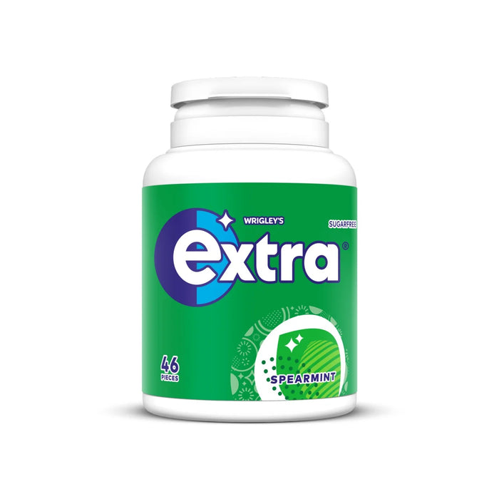 Wrigley's Extra Spearmint Chewing Gum Botella sin azúcar 60 por paquete 