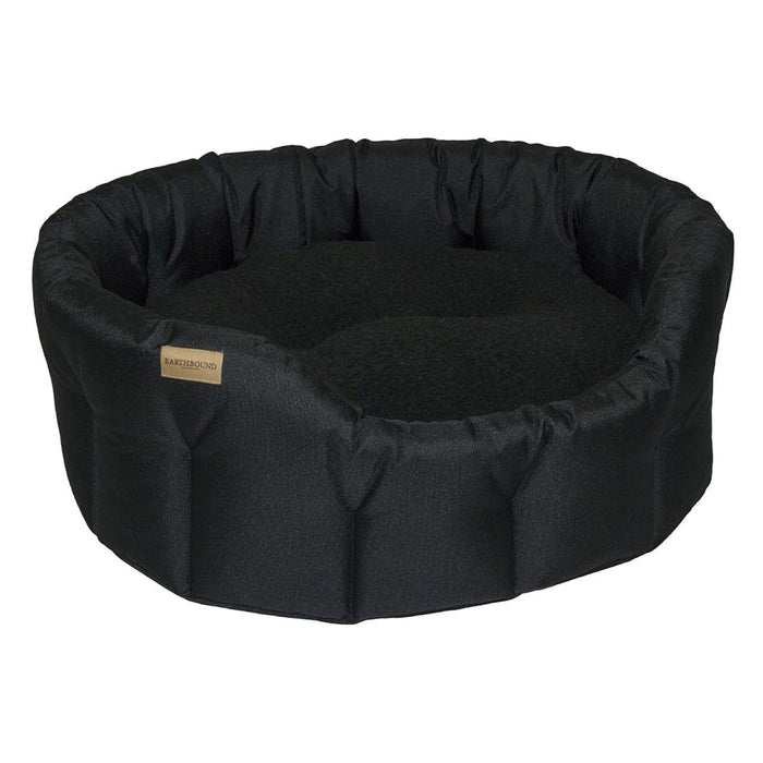 Erdgebundener klassischer klassischer wasserdichte runde schwarze Hundebett Medium
