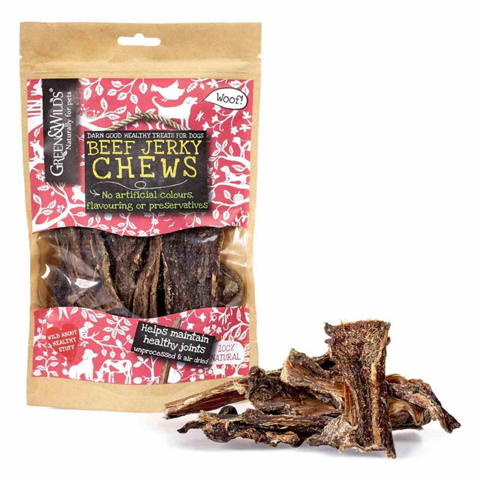 Green & Wilds Beef Saccade mâchonnes pour chiens Treats 100g