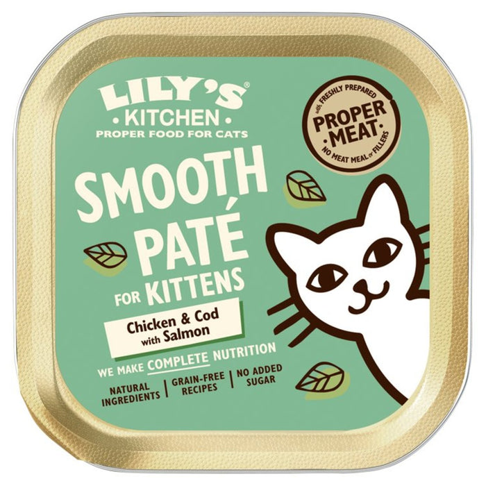 Lily's Kitchen Chicken & Cod con paté de salmón para gatitos 85G