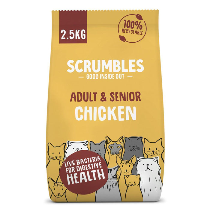 Scrumble Adultes and Seniors Free Chicken Dry Cat Food 2,5 kg