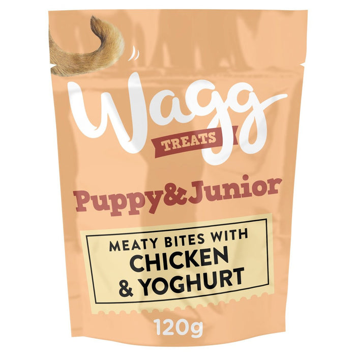 Puppy Wagg et friandises juniors avec poulet et yaourt 120g